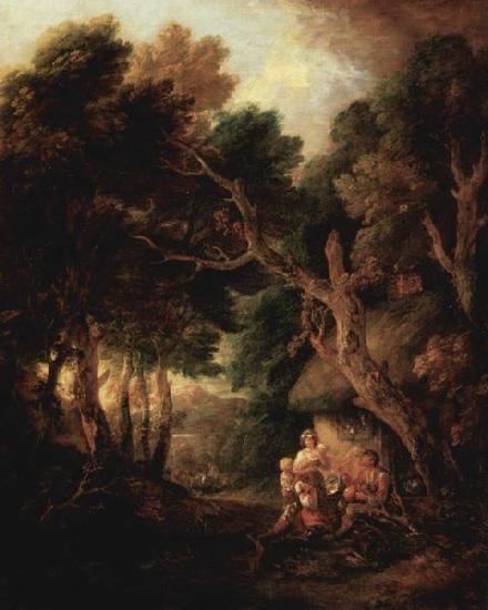 Thomas Gainsborough Pfeiferauchender Bauer vor der Huttentur